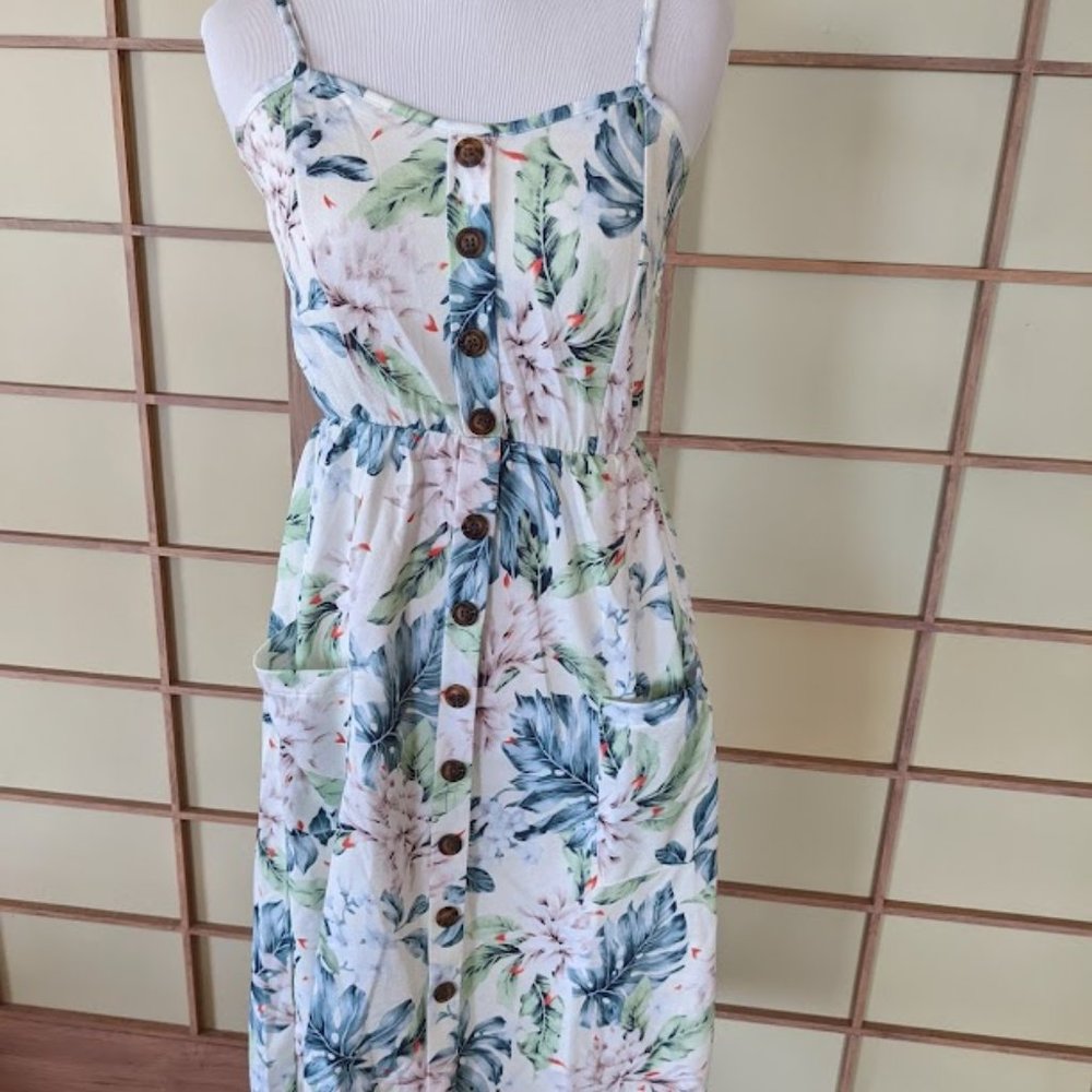 Women Hawaiian Print Tropical Casual Dress